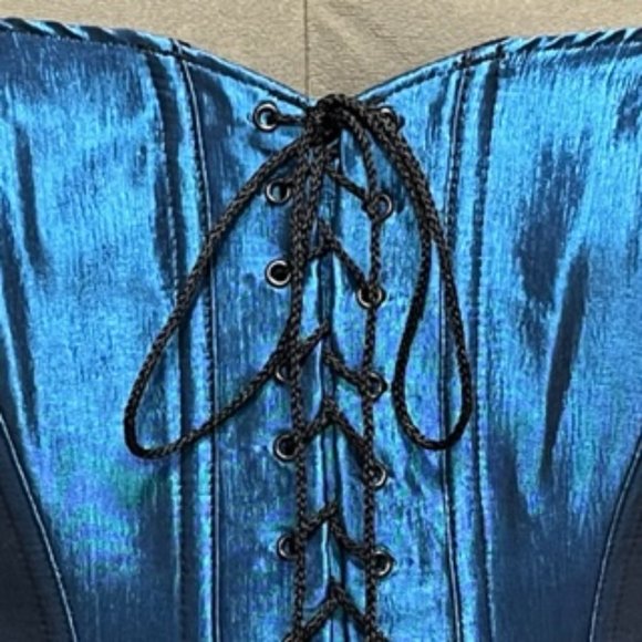 TESA CLASSIC By Escanté Jewel Tone Sapphire Blue Corset/Bustier With Peplum NWT - Picture 9 of 15